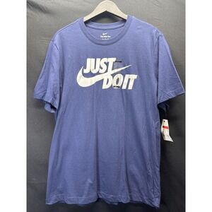 Nike Just Do It Shirt Mens Large Blue The Nike Tee Swoosh Graphic DX1989-411
